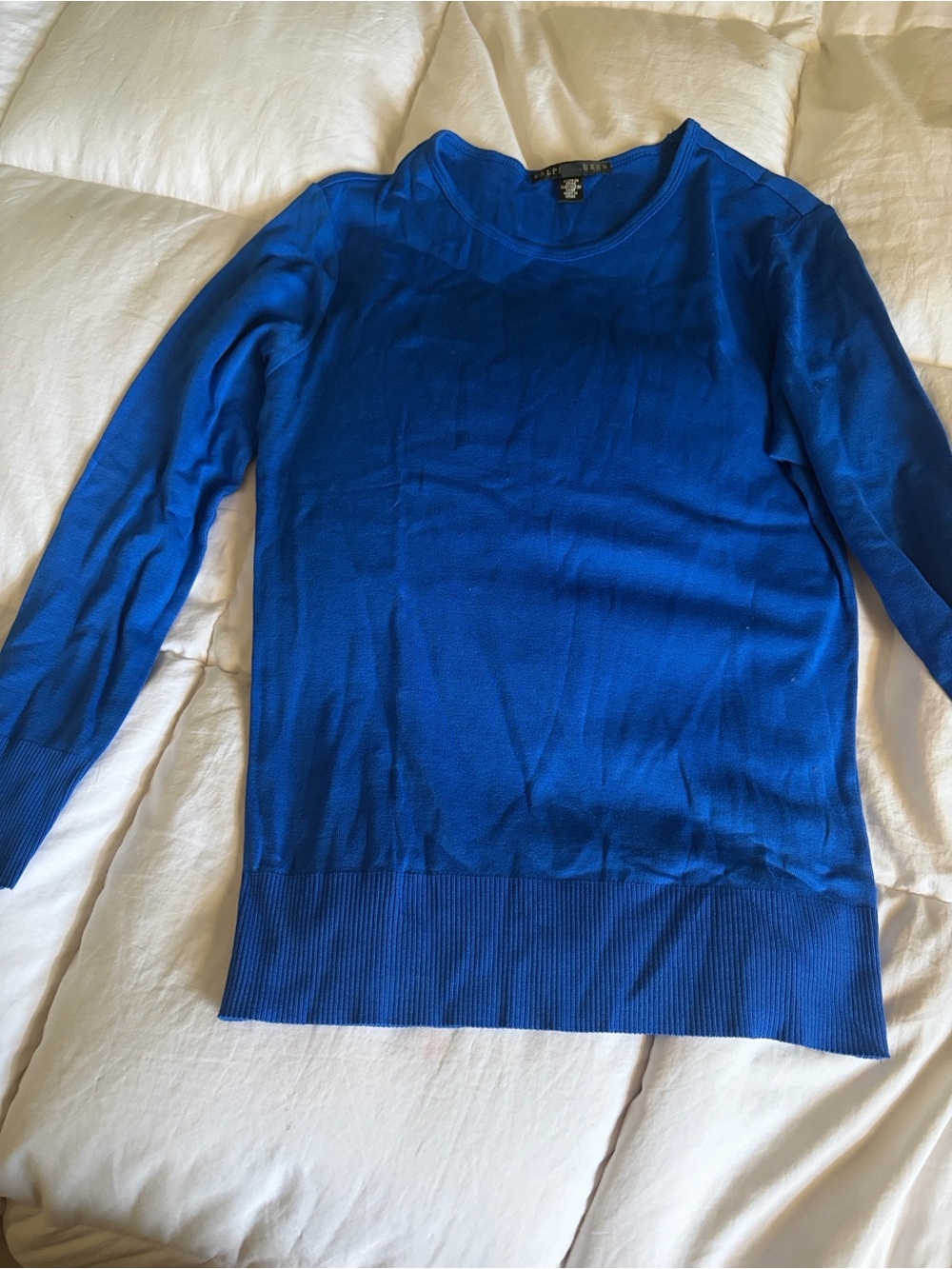 Ralph Lauren Royal Blue Long Sleeve Knit Top